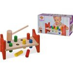 Eichhorn 100027005 - Klopfbank, enthält 1x Hammer, 8x Klopfstifte, 9x23,5x13cm, 10-tlg., FSC 100% Zertifiziertes Buchenholz, Made in Germany