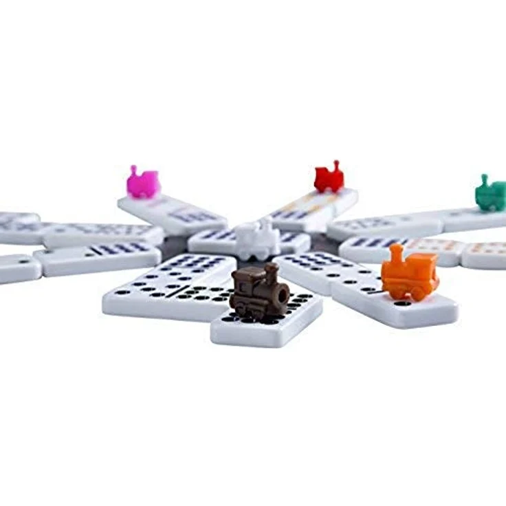 Engelhart - 250150 - Mexikanischer Dominozug D12 - Mexican Train Domino mit hochwertigem Holz Koffer, Doppel 12 Version - Preisvergleich – Bild 7