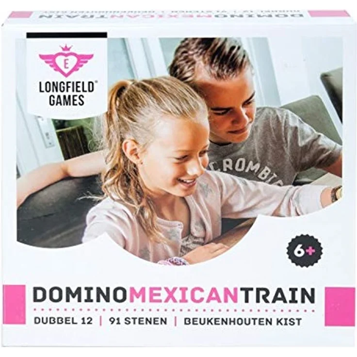 Engelhart - 250150 - Mexikanischer Dominozug D12 - Mexican Train Domino mit hochwertigem Holz Koffer, Doppel 12 Version - Preisvergleich – Bild 2