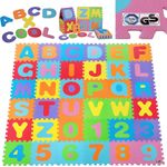 Spielwerk Puzzlematte 86 teilig TÜV Süd geprüft Eva Schaumstoff rutschfest Kinder Spielteppich Schutzmatte Lernteppich XXL 190 x 190 cm