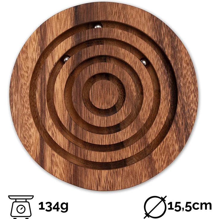 Kugel Labyrinth - Geschicklichkeitsspiel - Knobelspiel aus Holz – Bild 4