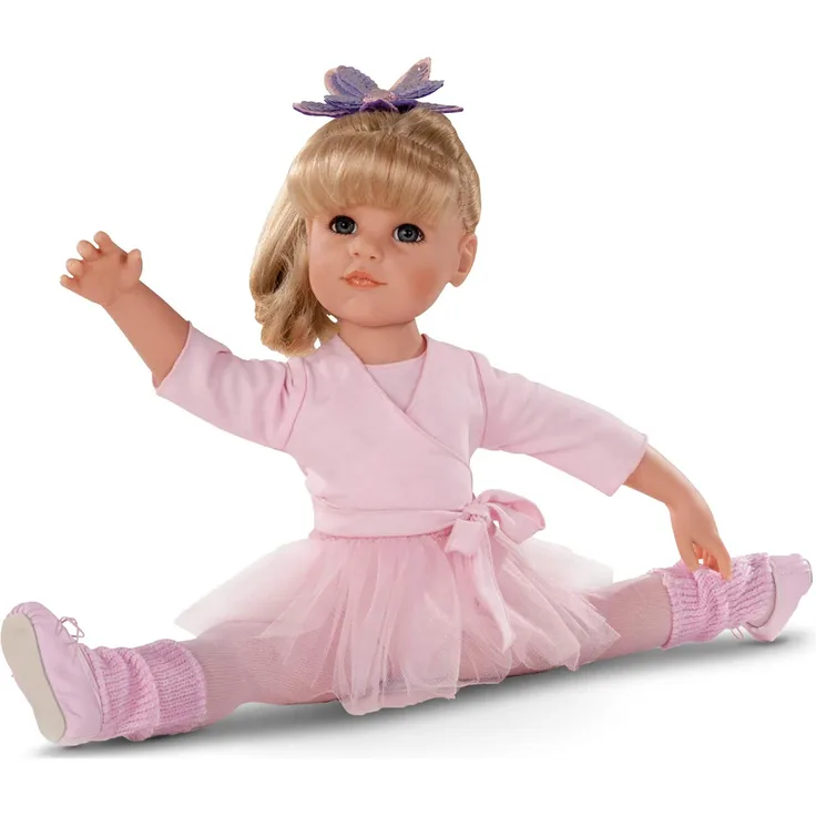Götz 1359067 Hannah beim Ballett Puppe - 50 cm große Ballerina Stehpuppe, Blonde Lange Haare, blauen Augen - 14-teiliges Set