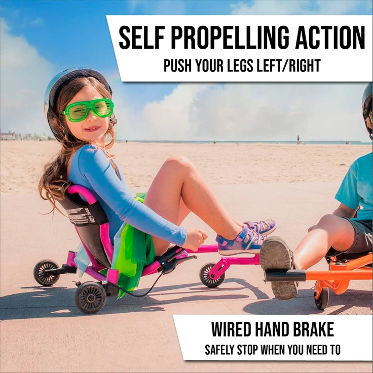 EzyRoller Drifter X Trike Dreirad Drift Kinderfahrzeug Spielgeräte für draußen Dreirad Kinder Dreiradscooter 4 - 14 Jahre blau – Bild 4