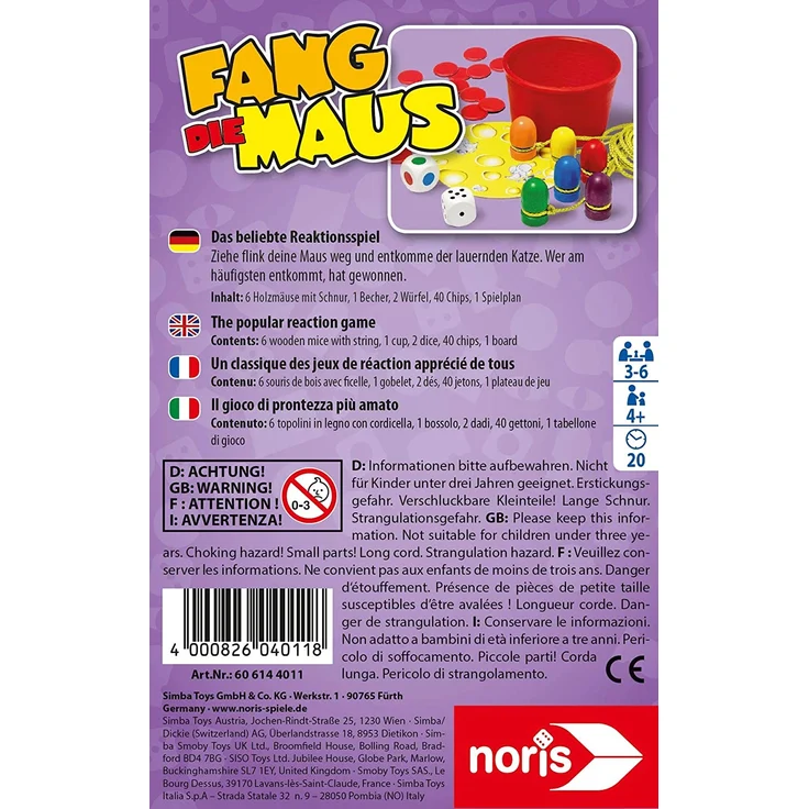 Noris 606144011 606144011-Fang die Maus, Kinderspiel – Bild 2
