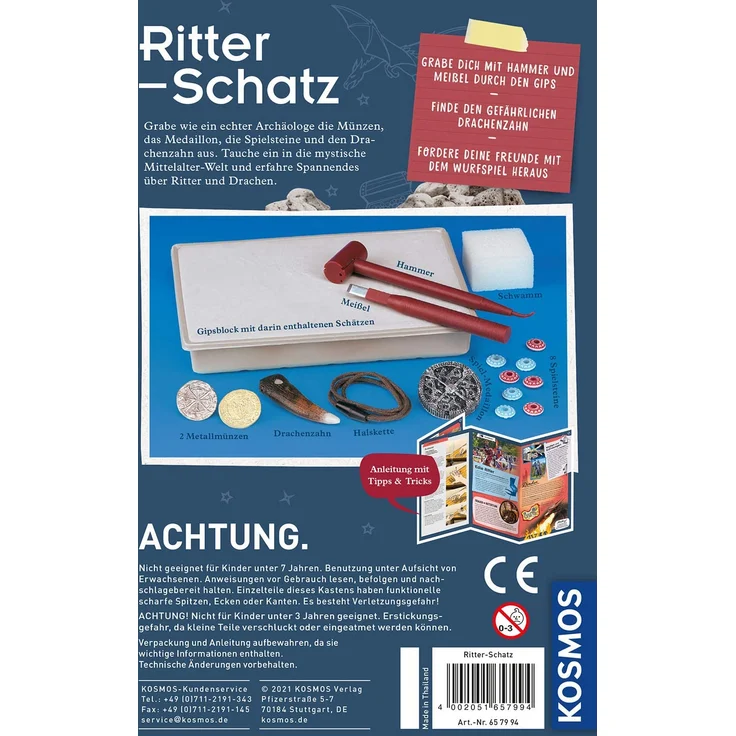Kosmos Mitbringexperimentierkasten Ausgrabungs-Set Ritter-Schatz – Bild 2