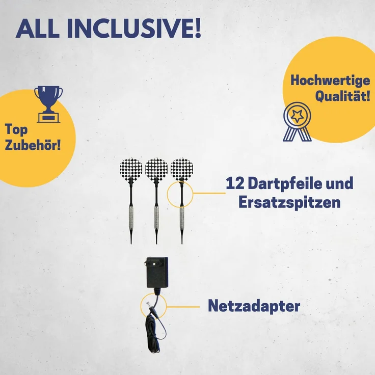 Best Sporting Dartscheibe elektronisch Exeter I elektronische Dartscheibe mit LED-Anzeigen I E-Dartscheibe mit 12 Dartpfeilen & Ersatzspitzen I hochwertiger Dartautomat I Dart für 8 Spieler – Bild 3