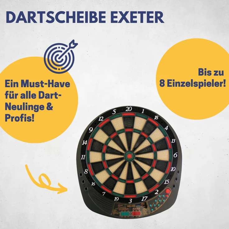 Best Sporting Dartscheibe elektronisch Exeter I elektronische Dartscheibe mit LED-Anzeigen I E-Dartscheibe mit 12 Dartpfeilen & Ersatzspitzen I hochwertiger Dartautomat I Dart für 8 Spieler – Bild 2