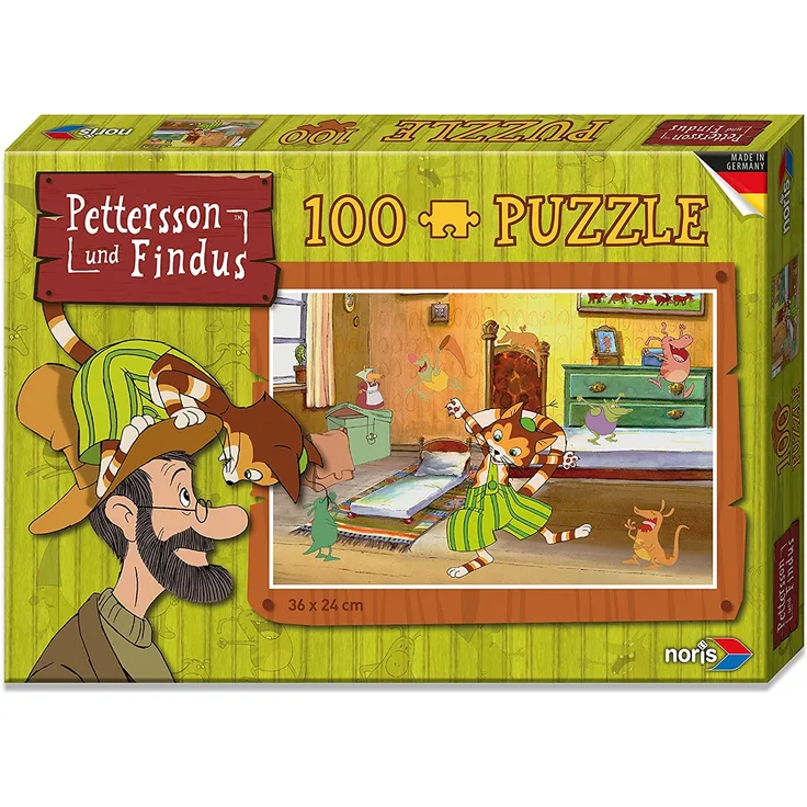 noris 606031350 - Pettersson Findus Kinderzimmer Puzzle, 100-teilig