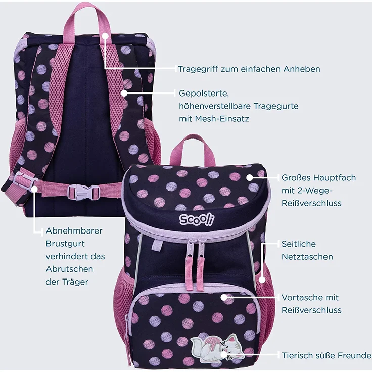 Rucksack Caty Cat SCOOLI SCMG7400 lila rosa – Bild 2