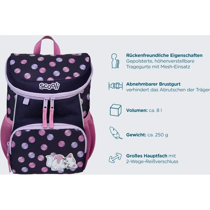 Rucksack Caty Cat SCOOLI SCMG7400 lila rosa – Bild 3