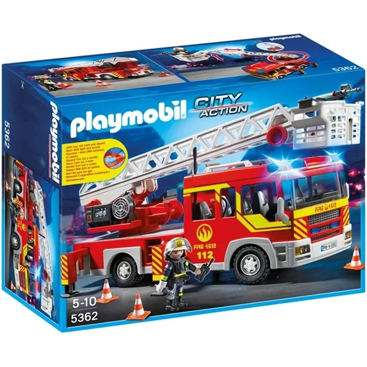 PLAYMOBIL 5362 Feuerwehr-Leiterfahrzeug mit Licht und Sound
