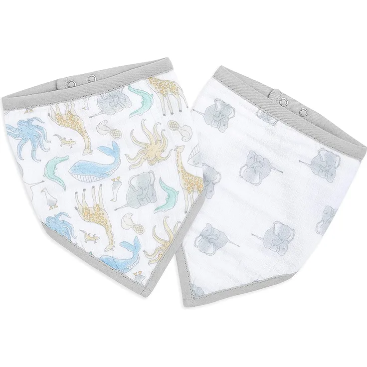 aden + anais™ essentials Baumwoll-Musselin-Bandana-Lätzchen natural history 2er Pack