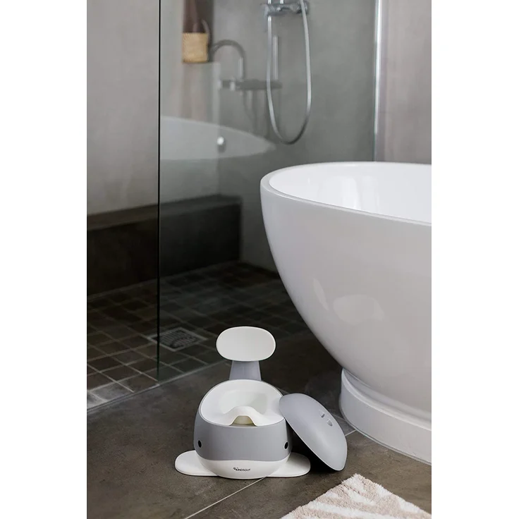 Kindsgut Kinder-Töpfchen, Babytopf WC/Klo, kinderfreundliches Wal-Design und dezente Farben, Toiletten-Training, Dunkelgrau – Bild 3