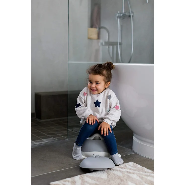 Kindsgut Kinder-Töpfchen, Babytopf WC/Klo, kinderfreundliches Wal-Design und dezente Farben, Toiletten-Training, Dunkelgrau – Bild 2