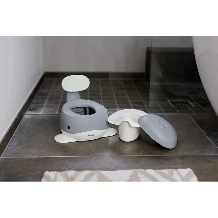 Kindsgut Kinder-Töpfchen, Babytopf WC/Klo, kinderfreundliches Wal-Design und dezente Farben, Toiletten-Training, Dunkelgrau – Bild 4