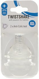 Twistshake 78022 Anti-Colic, Flaschensauger, 6 Monate Plus, transparent