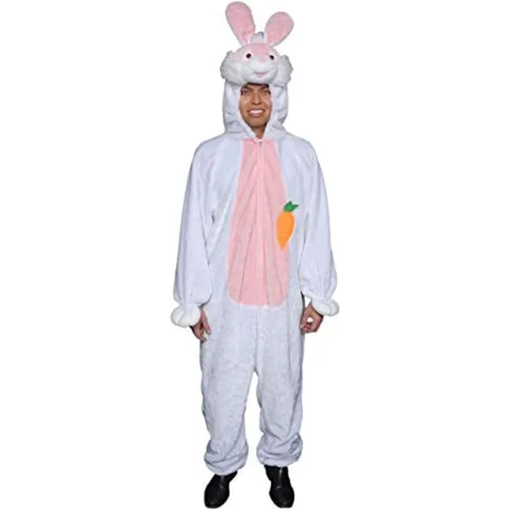 Dress Up America Plüsch-Osterhase Maskottchen Kostüm Erwachsene Erwachsene Plüsch-Osterhase Maskottchen Kostüm weiß Einheitsgröße