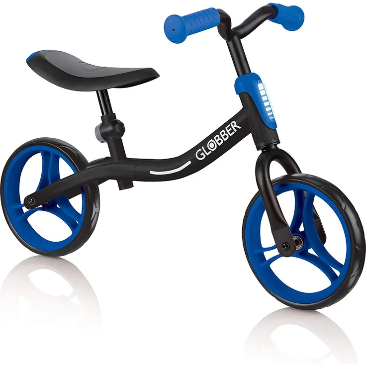Globber Go Bike Laufrad, Unisex, Schwarz/Blau, höhenverstellbar