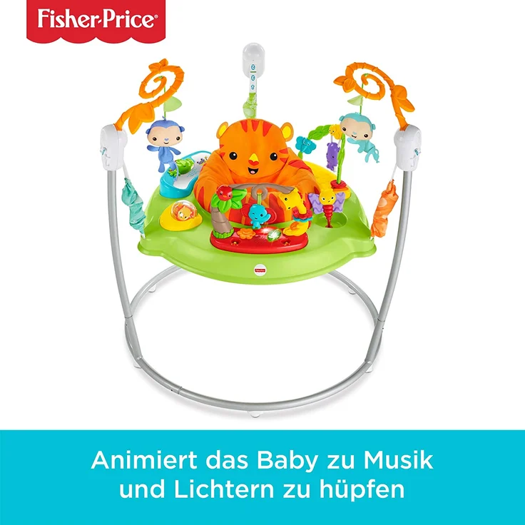 Fisher-Price CHM91 - Jumperoo Baby Hopser inkl. 12 Spielzeugen höhenverstellbar mit Musik und Lichtern, max. 11,3 kg / 81 cm - Preisvergleich – Bild 2