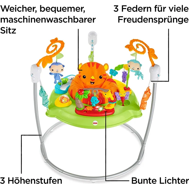 Fisher-Price CHM91 - Jumperoo Baby Hopser inkl. 12 Spielzeugen höhenverstellbar mit Musik und Lichtern, max. 11,3 kg / 81 cm - Preisvergleich – Bild 3