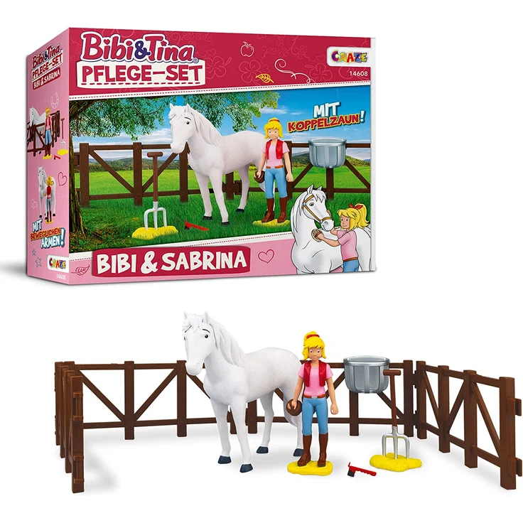 Craze Set Tina BIBI & Tina Pflege Pferdeset Pferdefiguren Spielfiguren Bibi und Pferd Sabrina inkl. Zubehör, Bibi & Sabrina 14608 – Bild 1