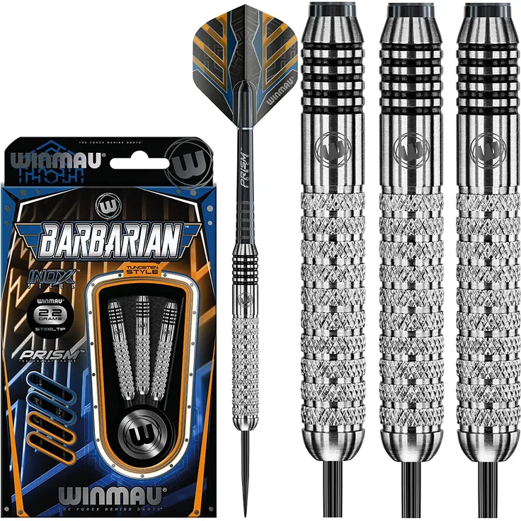 WINMAU Barbarian 22 Gram Tungsten Style Dartpfeile Set mit Flights und Schäfte