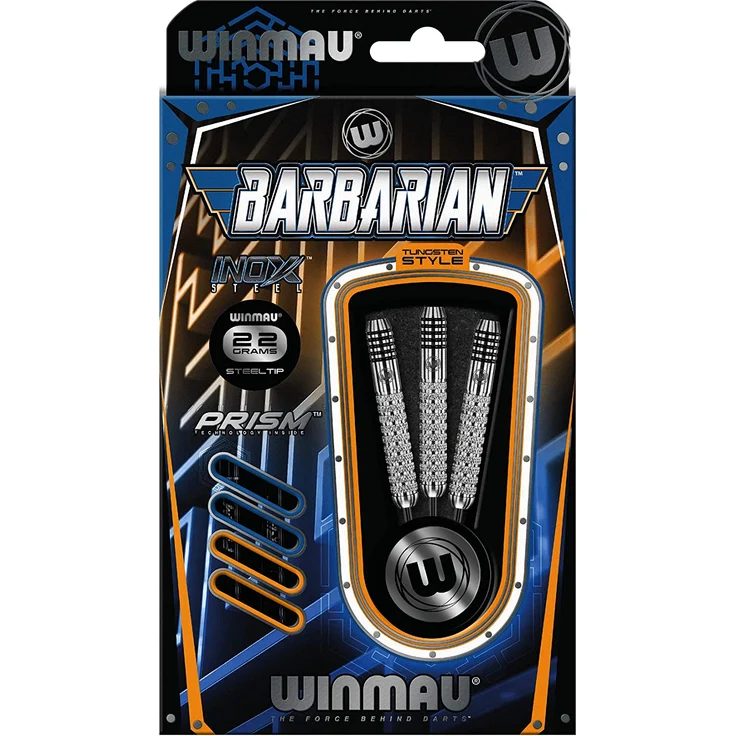 WINMAU Barbarian 22 Gram Tungsten Style Dartpfeile Set mit Flights und Schäfte – Bild 3