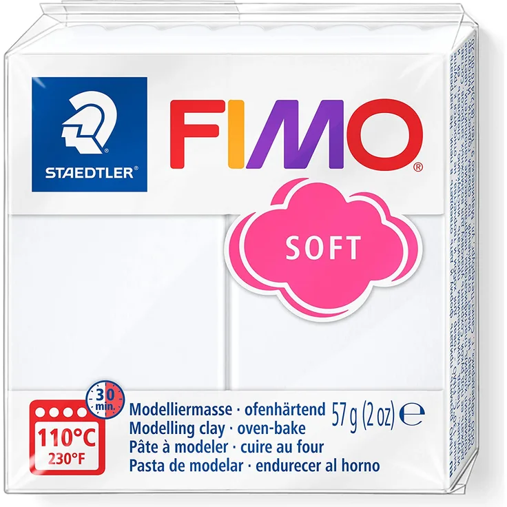 Staedtler 8020-0 - Fimo Soft Normalblock, 57 g, weiß