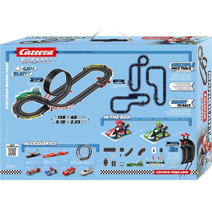Carrera 20062491 GO!!! 'Nintendo Mario Kart 8', Autorennbahn-Set, 4,9 Meter Streckenlänge, für 2 Spieler, ab 6 Jahren, mit Mario & Luigi Spielzeugautos – Bild 2