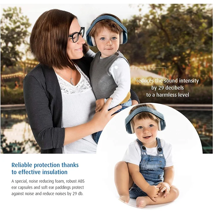 Gehörschutz für Babys SilentGuard, besonders weich und leicht für den empfindlichen Babykopf, mitwachsend, blau – Bild 4
