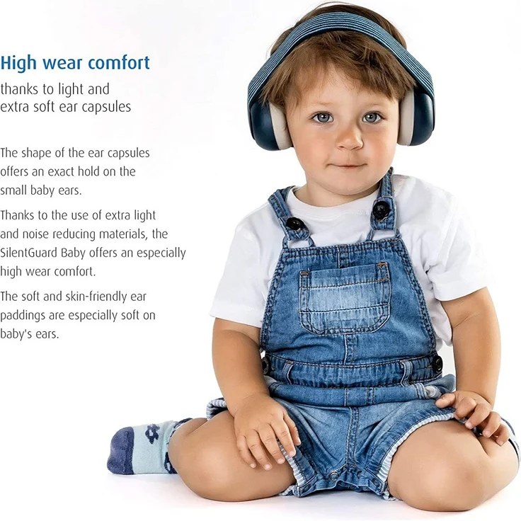 Gehörschutz für Babys SilentGuard, besonders weich und leicht für den empfindlichen Babykopf, mitwachsend, blau – Bild 3