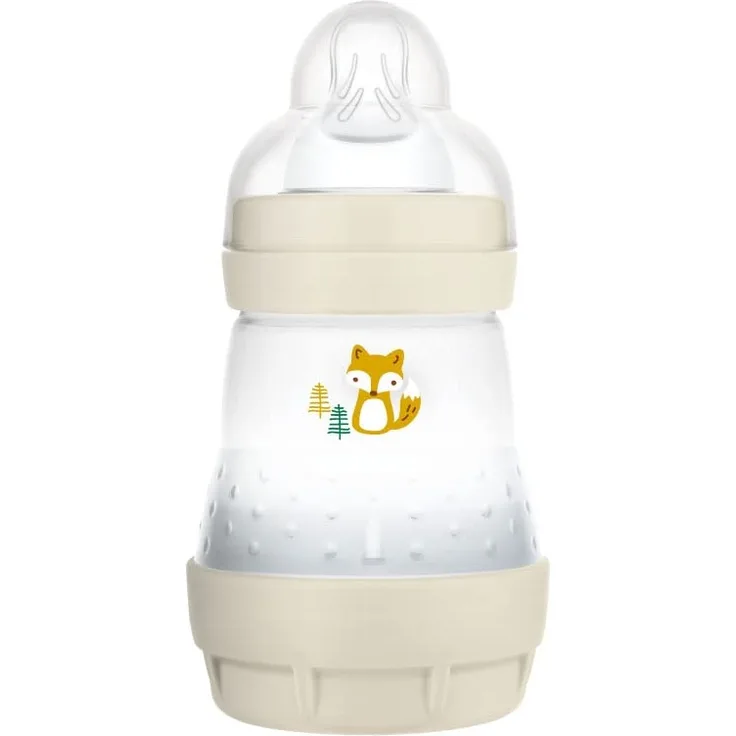 Mam Easy Start Anti-Kolik-Flasche mit selbstregulierender Unterseite, 0+ Monate, 160 ml, Beige