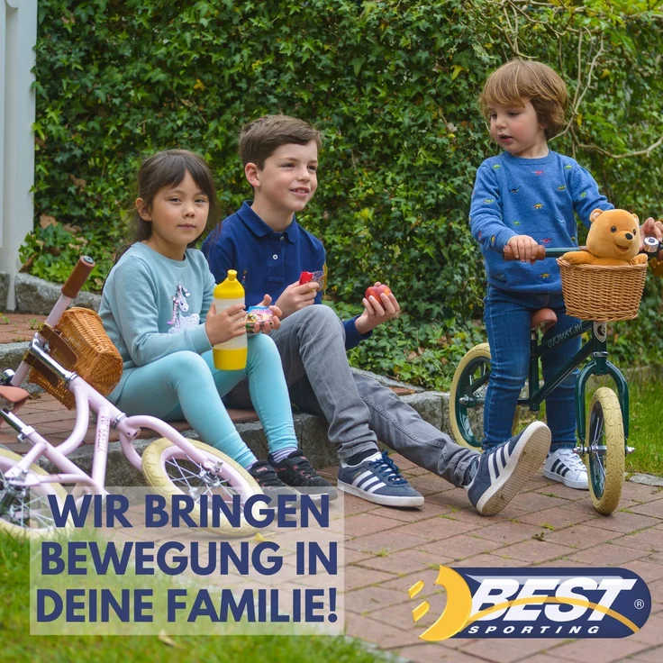 Best Sporting Laufrad Retro für Kinder ab 3 Jahren, mit Klingel und Korb, 12 Zoll Räder rosé – Bild 5