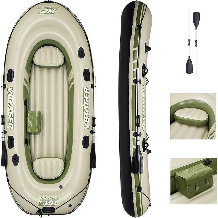 Bestway Schlauchboot HYDRO-FORCE Set ''Voyager 500'' für 3 Personen beige-grün – Bild 4