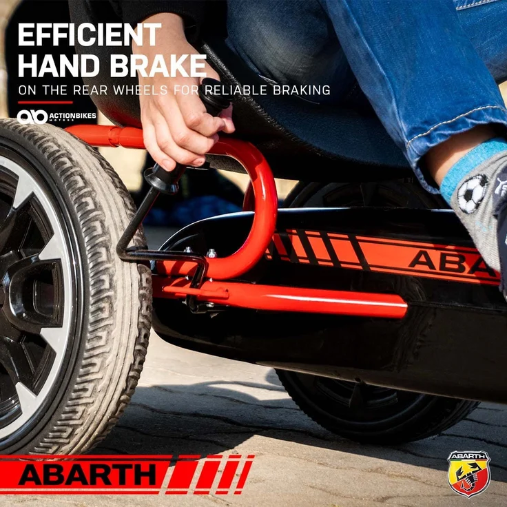 Miweba Gokart ABARTH Kinder Pedal Auto Tretauto Kinderfahrzeug Cart EVA Reifen (Weiß) – Bild 4