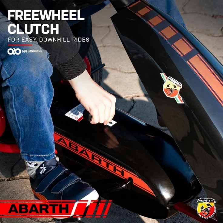 Miweba Gokart ABARTH Kinder Pedal Auto Tretauto Kinderfahrzeug Cart EVA Reifen (Weiß) – Bild 5