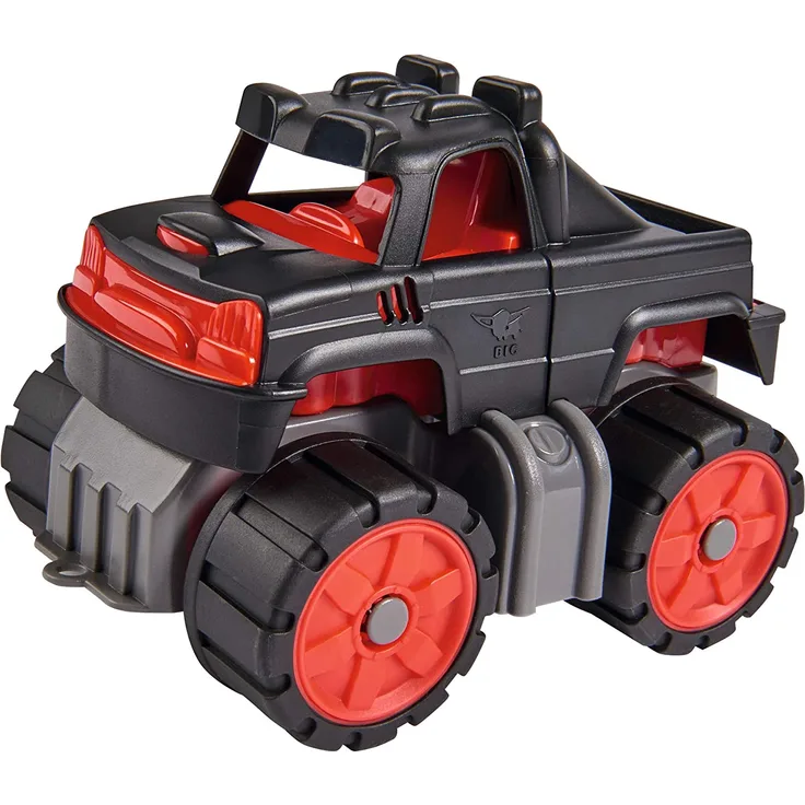 BIG-Power-Worker Mini Monstertruck, kleines Spielzeug Auto ideal für Unterwegs, Reifen aus Softmaterial, rot, schwarz, anthrazit , für Kinder ab 2 Jahren