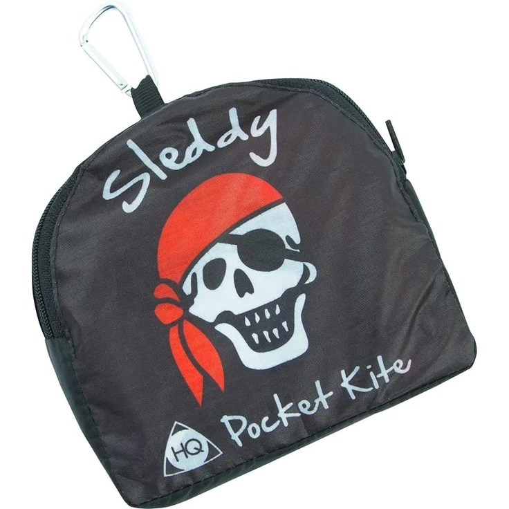 HQ 100083 - Sleddy Jolly Roger Kinderdrachen Einleiner, ab 5 Jahren, 50x76cm und 1.9m Drachenschwanz, inkl. 17kp Polyesterschnur 40m auf Spule, 2-6 Beaufort – Bild 2