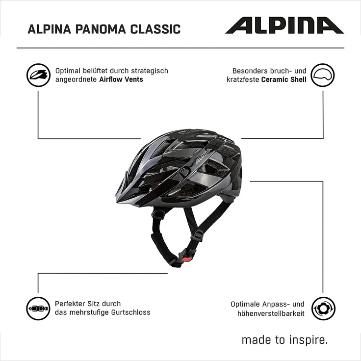 Alpina Helm Panoma Classic schwarz Gr. 56-59 cm – Bild 5