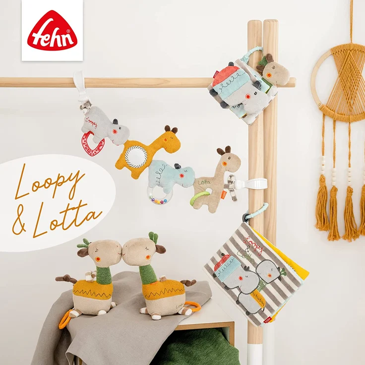 Fehn 059137 Kinderwagenkette Loopy & Lotta – Mobile Kette mit süßen Anhänger-Figuren zum flexiblen Aufhängen – Für Babys und Kleinkinder ab 0+ Monaten – Länge: 45 cm – Bild 6