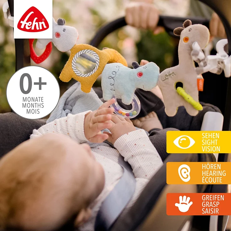 Fehn 059137 Kinderwagenkette Loopy & Lotta – Mobile Kette mit süßen Anhänger-Figuren zum flexiblen Aufhängen – Für Babys und Kleinkinder ab 0+ Monaten – Länge: 45 cm – Bild 2