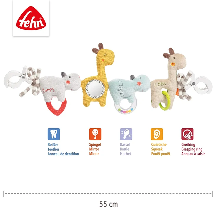 Fehn 059137 Kinderwagenkette Loopy & Lotta – Mobile Kette mit süßen Anhänger-Figuren zum flexiblen Aufhängen – Für Babys und Kleinkinder ab 0+ Monaten – Länge: 45 cm – Bild 5