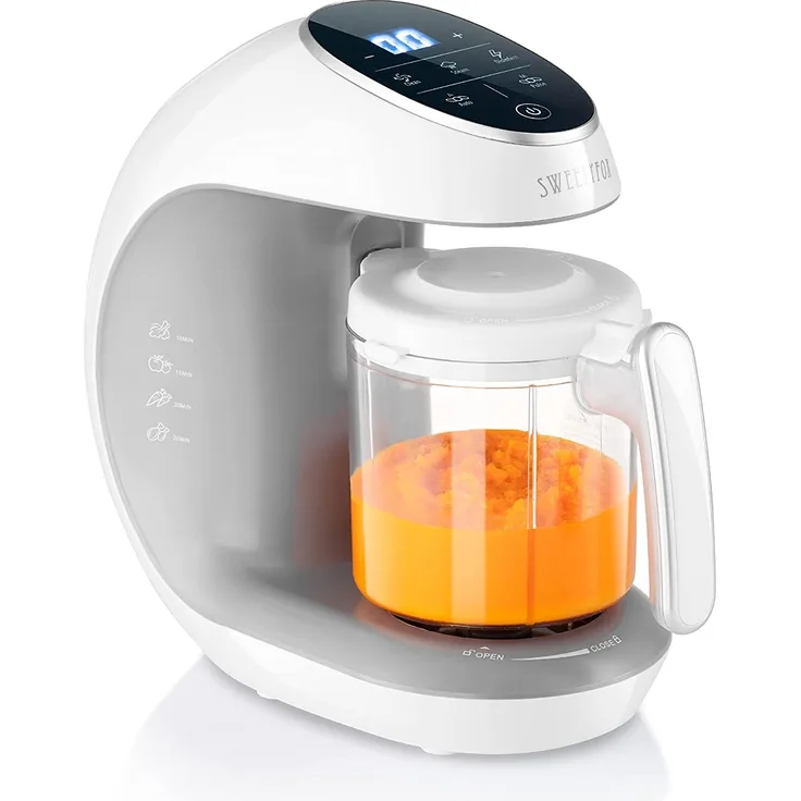 Sweety Fox - Multifunktions Babynahrungszubereiter 7-in-1 - Dampfgarer, Mixer, Pulse, Automatische Reinigungsfunktion, Sterilisiert, Gläschenwärmer, Auftaufunktion - Breikocher Multifunktion