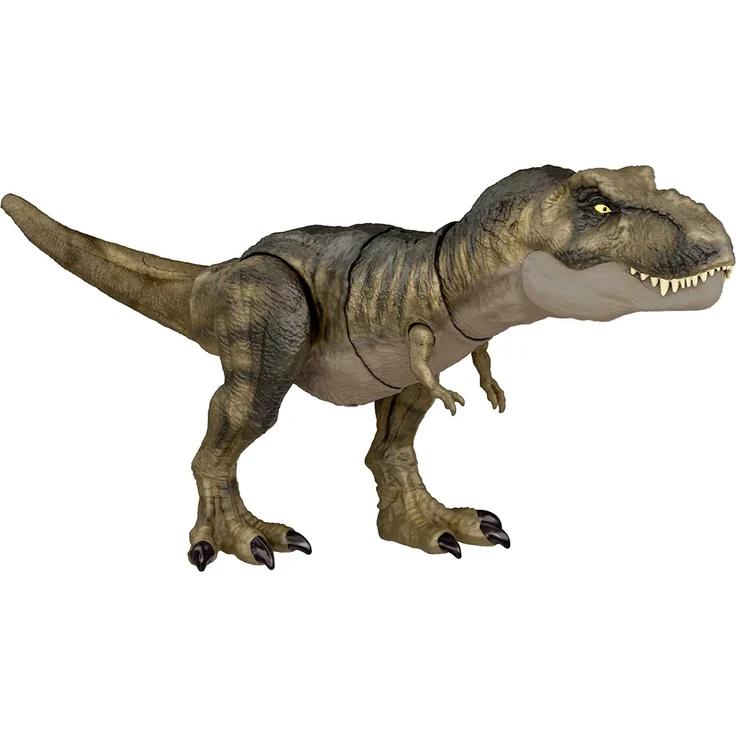 Jurassic World HDY56 - „Dominion: Ein neues Zeitalter“ Fressender Kampfaction T-Rex Actionfigur (53 cm),Tyranosaurus Rex mit Geräuschen, Kau- & Kampfbewegungen, Dinosaurier Spielzeug ab 4 Jahren - Preisvergleich – Bild 1