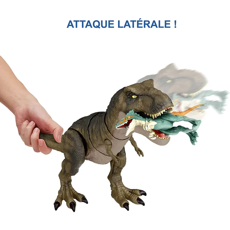 Jurassic World HDY56 - „Dominion: Ein neues Zeitalter“ Fressender Kampfaction T-Rex Actionfigur (53 cm),Tyranosaurus Rex mit Geräuschen, Kau- & Kampfbewegungen, Dinosaurier Spielzeug ab 4 Jahren - Preisvergleich – Bild 5