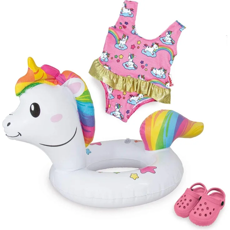 Heless - Puppen-Schwimmset Einhorn Henri, Gr. 35-45 cm