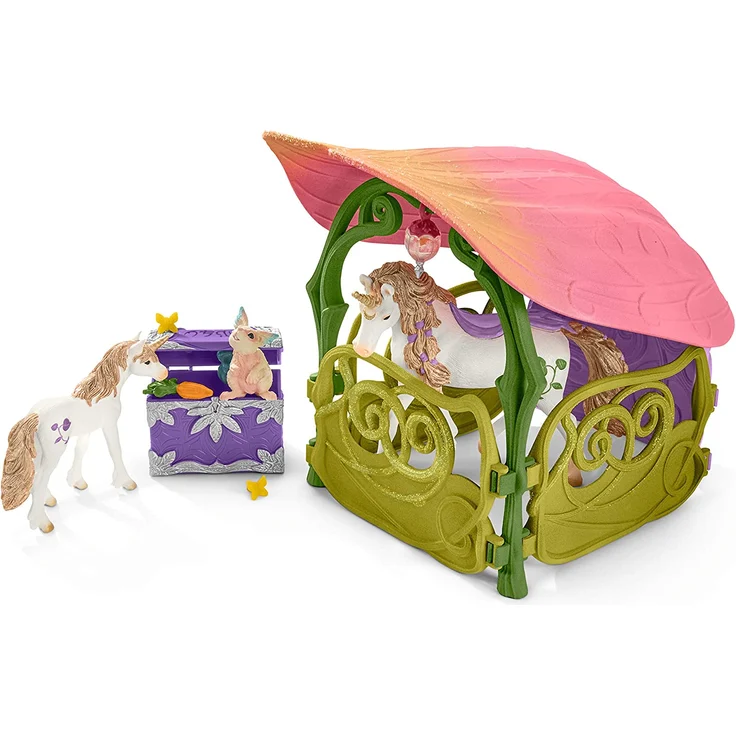 Schleich bayala 42445 'Glitzerndes Blütenhaus mit Einhörnern, See und Stall', ab 5 Jahren, 54 Teile – Bild 8