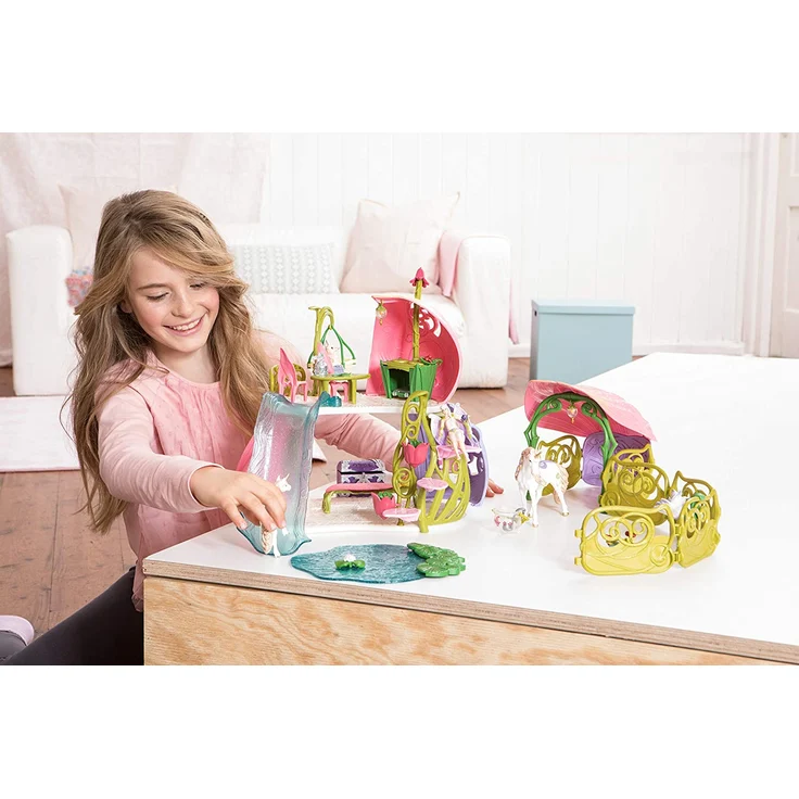 Schleich bayala 42445 'Glitzerndes Blütenhaus mit Einhörnern, See und Stall', ab 5 Jahren, 54 Teile – Bild 2