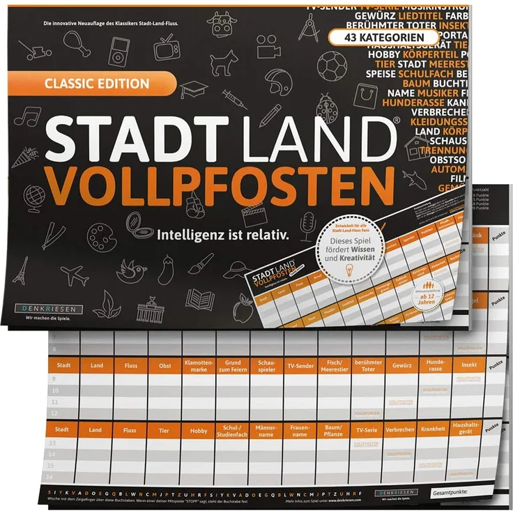 Denkriesen 'STADT LAND VOLLPFOSTEN - Classic Edition "Intelligenz ist relativ"', ab 12 Jahren
