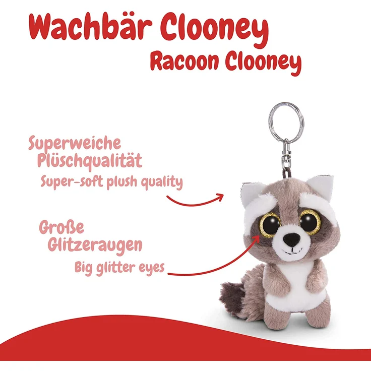 NICI Glubschis: Das Original – Glubschis Schlüsselanhänger Waschbär Clooney 9 cm – Waschbär Kuscheltieranhänger mit Schlüsselring für Schlüsselband, Schlüsselbund & Schlüsselhalter – 45550 – Bild 3